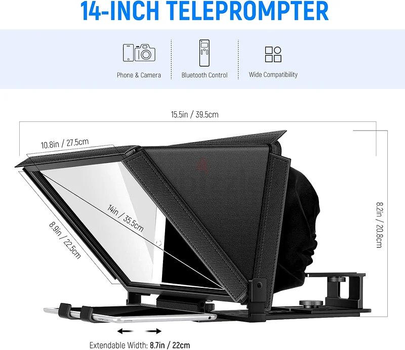 NEEWER X12 14 inch Aluminum Alloy Teleprompter with Remote Control63234610333057112
