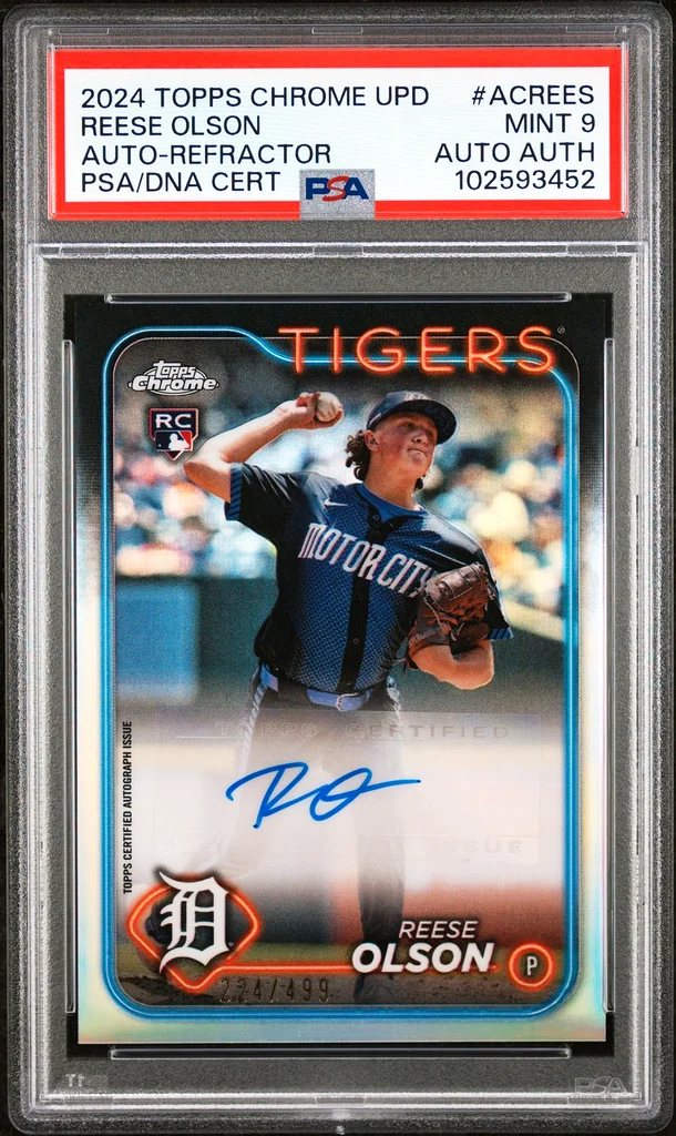 2024 TOPPS CHROME UPDATE REFRACTOR REESE OLSON RC /499 PSA 9 DNA AUTO AUTHENTIC63208860741249110
