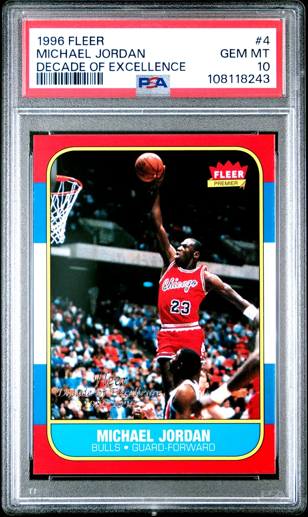 1996 FLEER DECADE OF EXCELLENCE #4 MICHAEL JORDAN PSA 1063208861000577110
