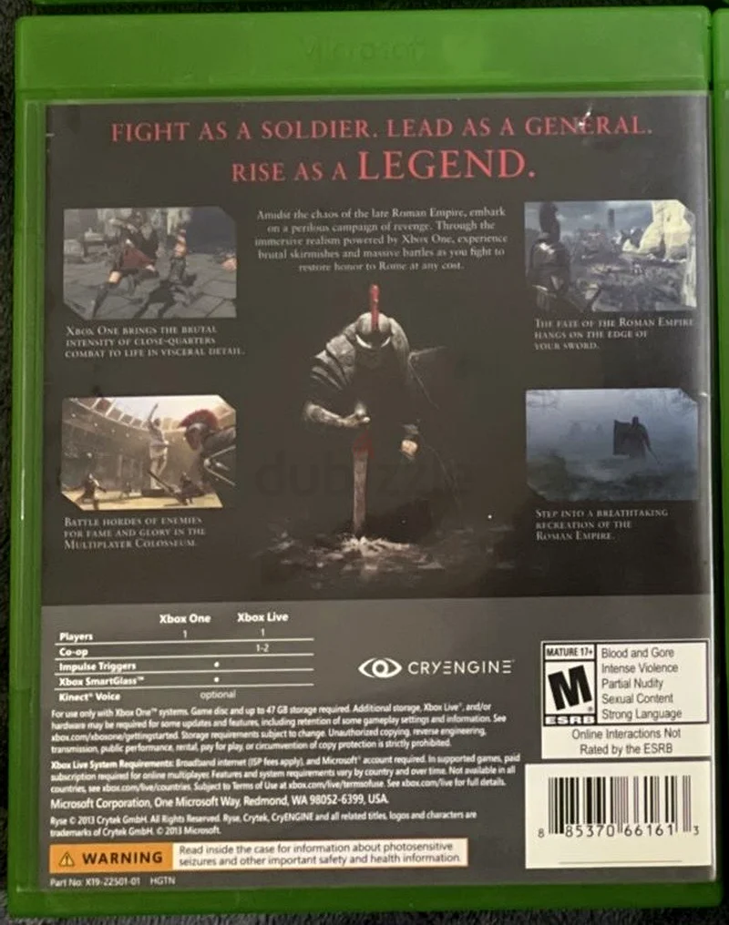 Xbox One Ryse Son Of Rome game63229312057858111