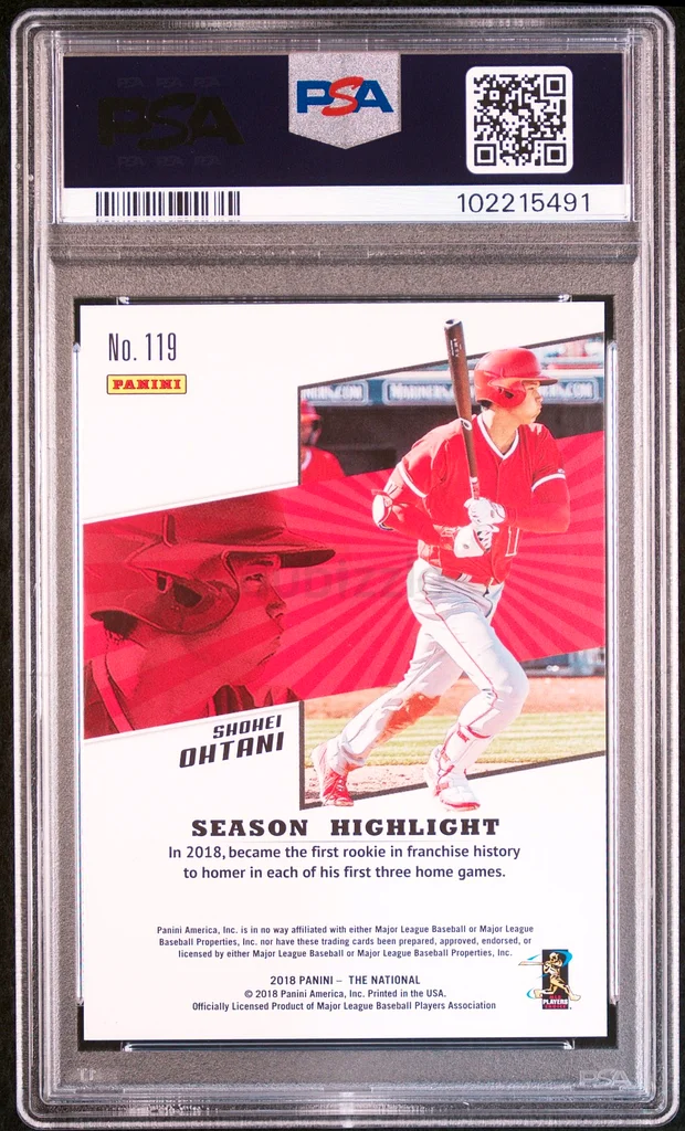 2018 PANINI NSCC BATTING-RAINBOW SPOKES #119 SHOHEI OHTANI ROOKIE RC 5/49 PSA 963208860971905111