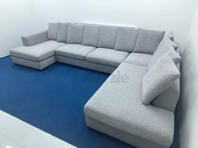 The one brand light grey color corner Ushape sofa