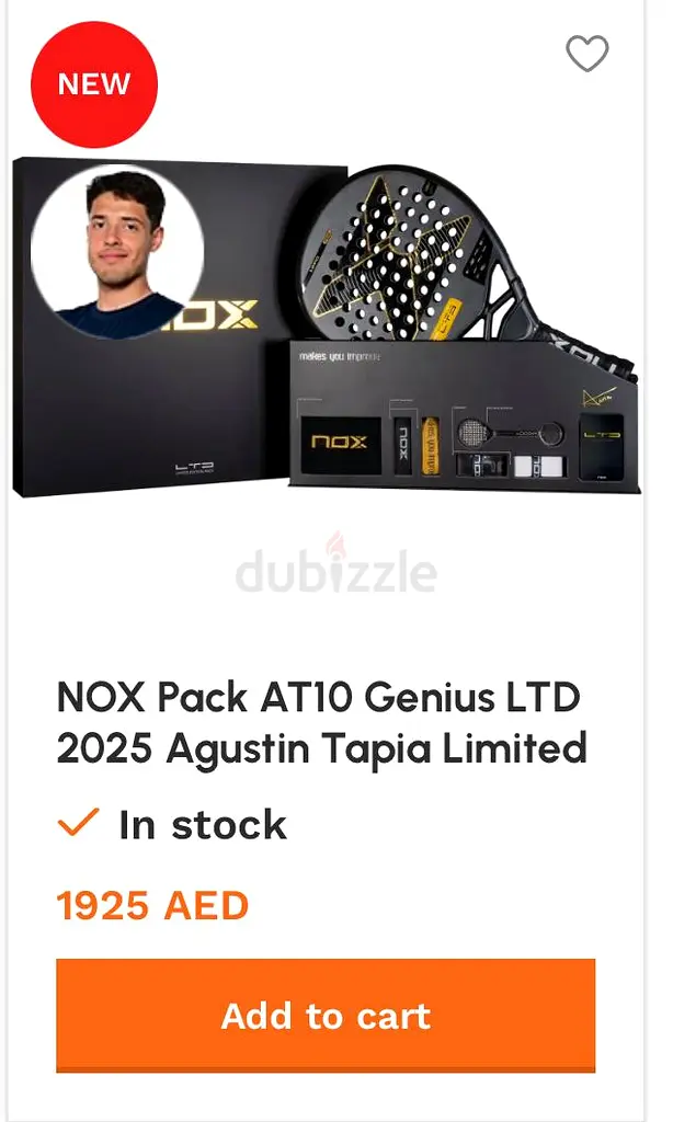 رقم NOX Tapia 18K إصدار محدود، جديد بالكامل في العلبة، لم يُستخدم قط، مضرب بادل عالي الأداء للبيع
