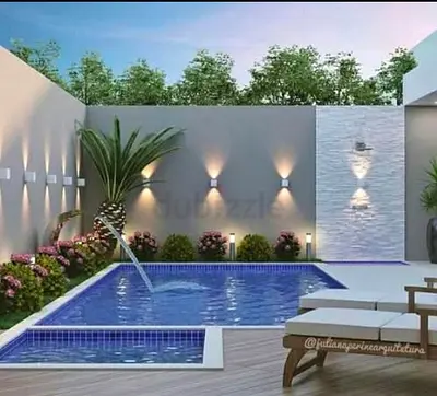 Luxury Modern Outdoor Pool with Garden Design