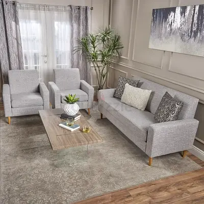 Brand New Cozy Upholstery Fabric Sofa Set