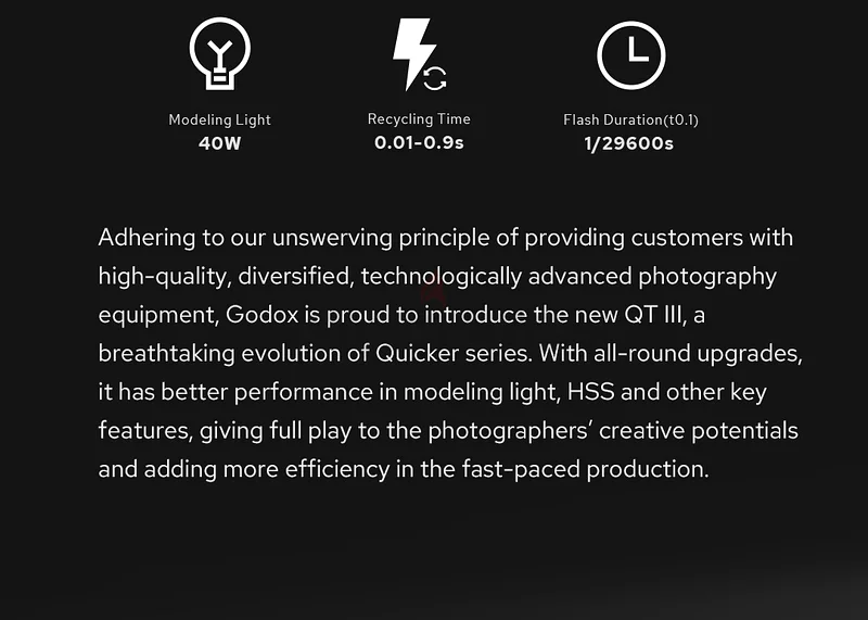 ضوء ستروب استوديو قوي GODOX QT III 600 (M)63265098740609112