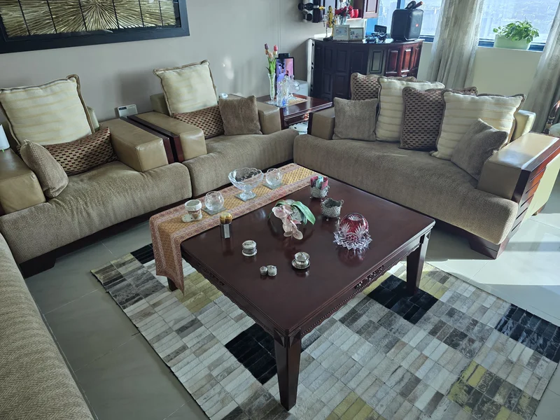 أريكة غرفة المعيشة مجموعة 3+2+1+1+طاولة قهوة وطابلتين جانبيتين62863825045379112