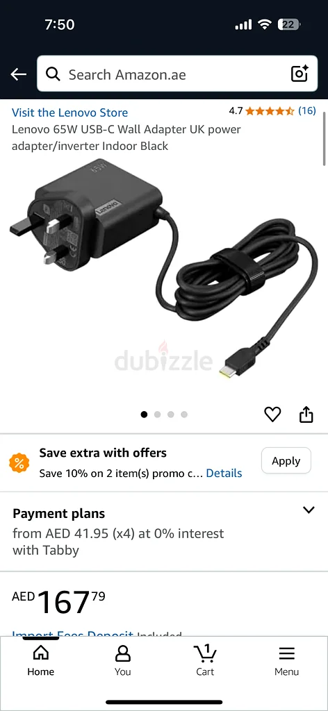 Lenovo 65W USB-C Wall Adapter Charger63255002558082114