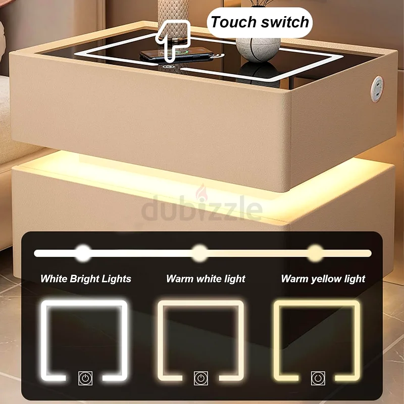 Modern Bedside Table with Wireless Charging | Smart Nightstand with Storage63220328991746117