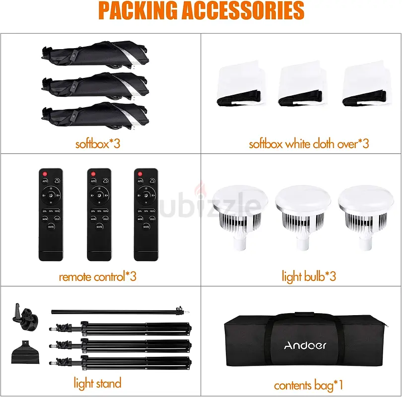 Andoer Softbox Photography Lighting Kit Professional Studio Equipment