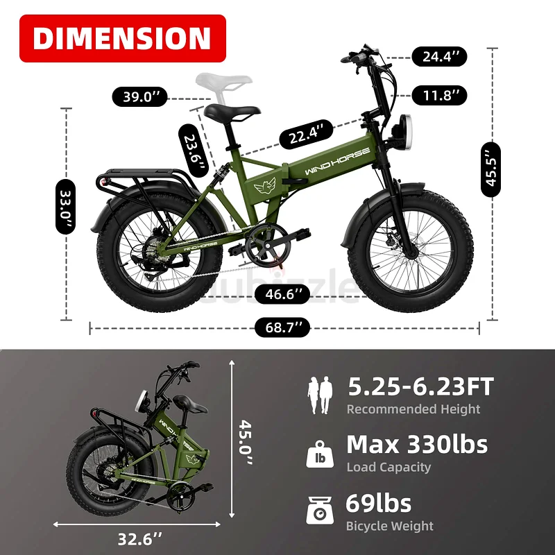 Wind Horse 48v Foldable electric bike with 1 year warranty63265099204353111