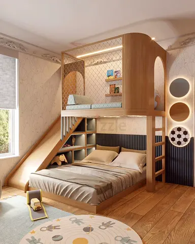 Stylish and Functional Kids Bunk Bed with Slide