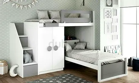 Stylish White Bunk Bed with Storage - Perfect for Kids Rooms!