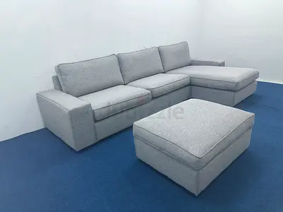 Perfect condition Ikea kivik lshape sofa with footstool