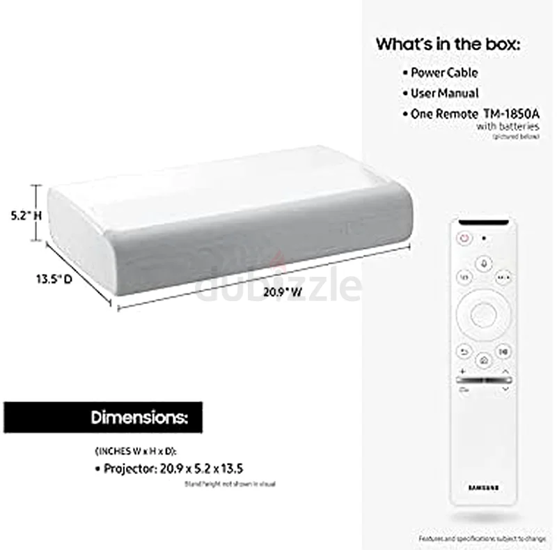 سامسونج جهاز عرض 4K - جهاز عرض ليزر ثلاثي 4K - شاشة بحجم 130 بوصة LSP9T63263519499907111