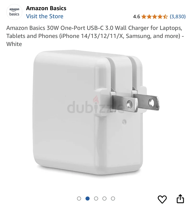 اشحن طاقتك مع شاحن الحائط Amazon Basics بقوة 30 واط من نوع USB-C!63260219685889112