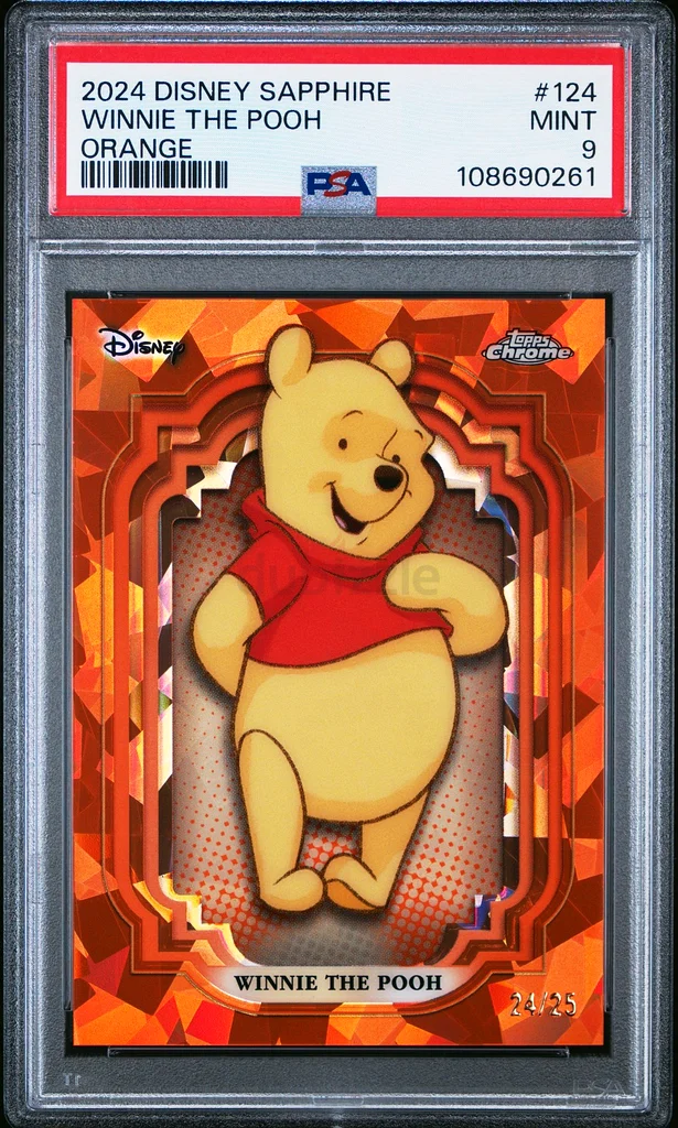 2024 TOPPS CHROME DISNEY SAPPHIRE ED ORANGE #124 WINNIE THE POOH 24/25 PSA 962930643003777116