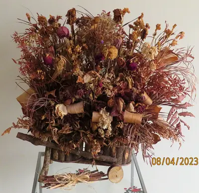 Dried Floral Arrangement - Unique Home Decor Piece