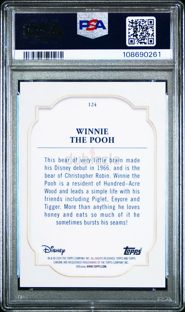 2024 TOPPS CHROME DISNEY SAPPHIRE ED ORANGE #124 WINNIE THE POOH 24/25 PSA 962930643003777111
