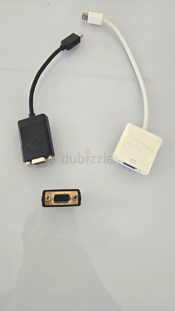 Two VGA to Display Port adapters and one VGA to DVI adapter63254497717251112