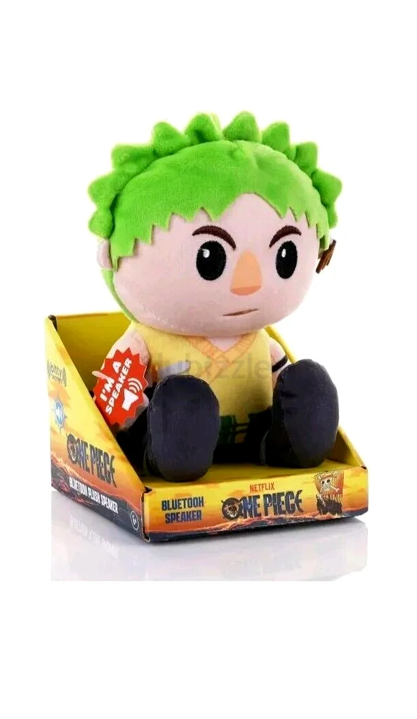 One Piece Zoro Bluetooth Plush Speaker, Green/Yellow Netflix632586509233941120