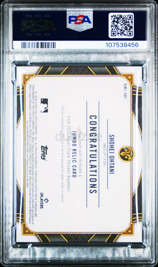 2022 خيوط ثلاثية ذات علامة واحدة أشخاص ذاكرة صفراء #SJR1SO1 شوهى أوتانى 6/18 PSA 962930642663043111