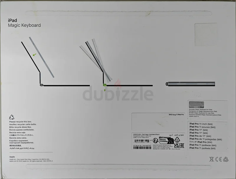 لوحة مفاتيح Apple Magic الخاصة بجهاز iPad Pro بحجم 11 بوصة (M4) - إنجليزية دولية - لوحة مفاتيح عربية - لون أسود63254495900802111