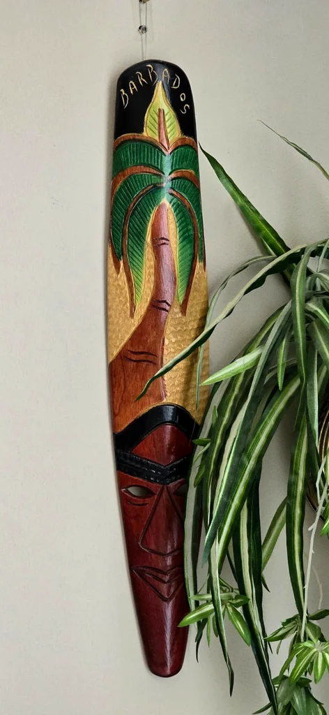 Barbados Palm Tree Wooden Mask Wall Decoration632257429738251126