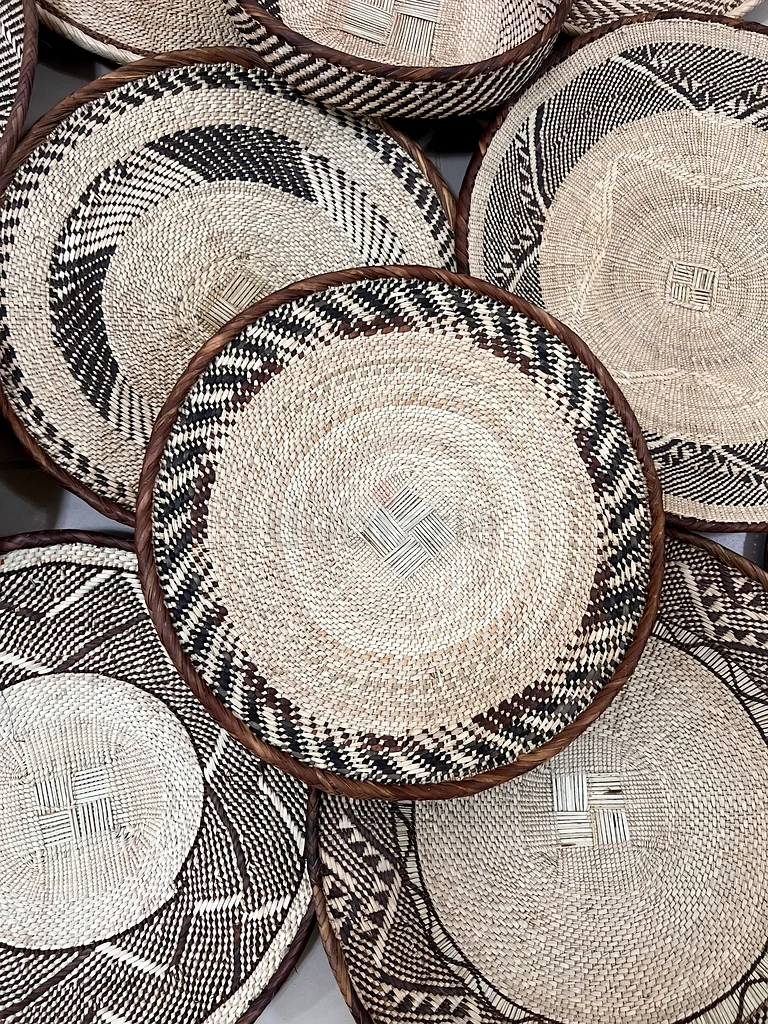 ديكور حائط بأسلوب بوهيمي، مجموعة سلال/أطباق مصنوعة يدويًا63207894453635114