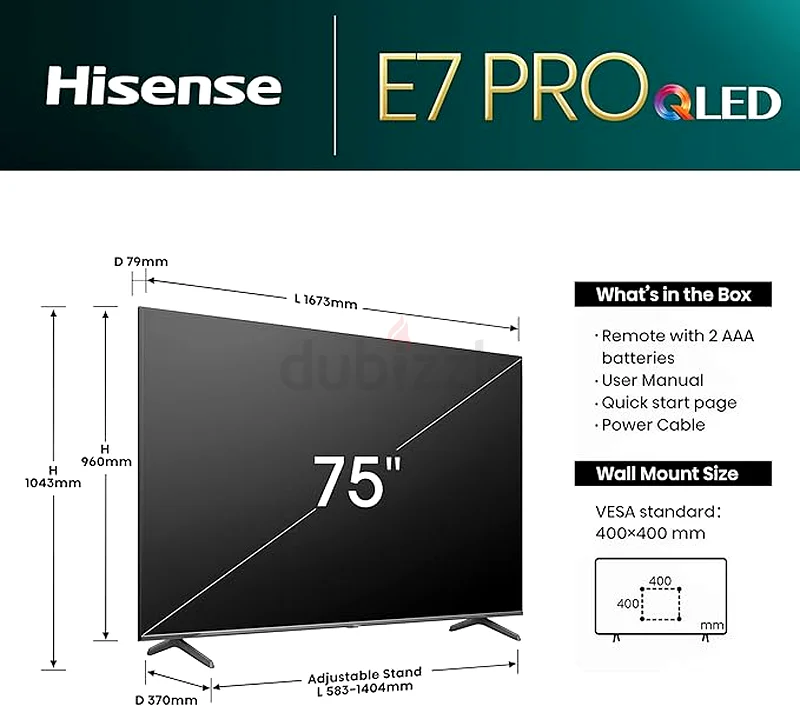 75 Inch QLED TV - Hisense 144hz Refresh Rate Gaming TV - 4K QLED Smart TV - E7 Series63165715632258113