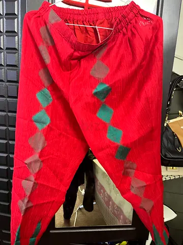 Beautiful Red Ethnic Pants with Unique Pattern