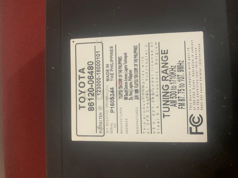Orginal Camry 2010 radio and cd perfect condition63259694707843112