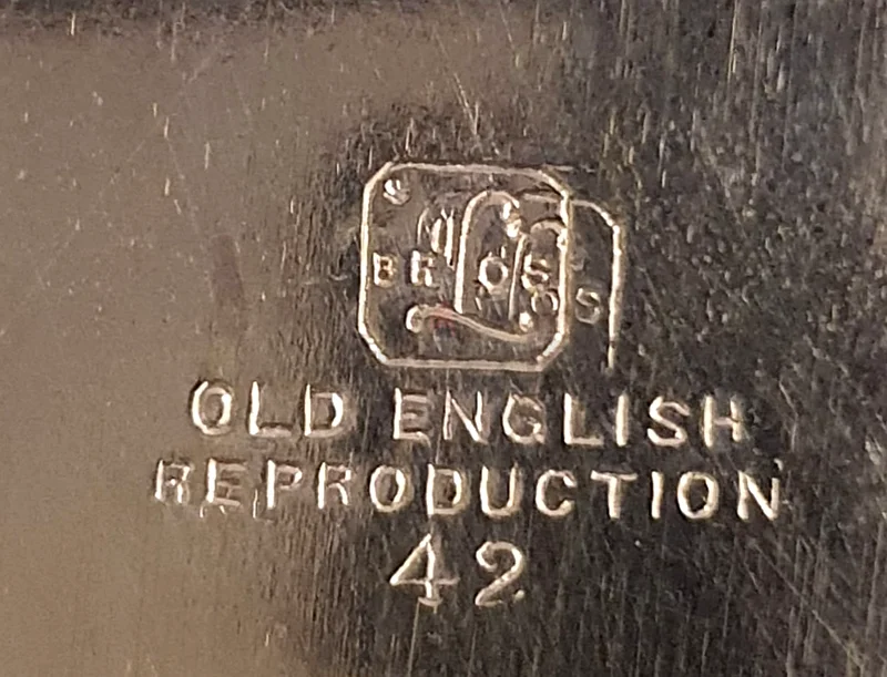 صينية فضية مطعّمة بالفضة على الطراز القديم الإنجليزي 20 × 30 سم63215872792321113