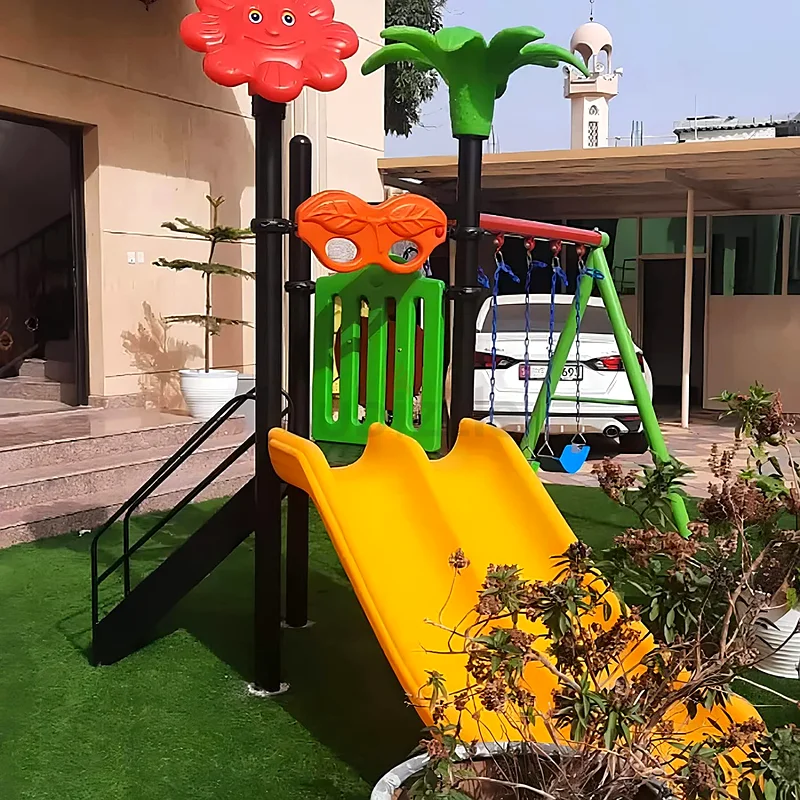 Kids Swing Slide Outdoor Climbing Frame Swing Slide Playground Set Multiplayer Games63264591225473113