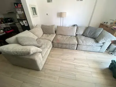 Pan home feathers filled sectional sofa