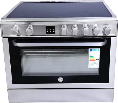 HOOVER 5 Burner Vitroceramic Cooker With Electric Oven VCG9060 Black/Silver