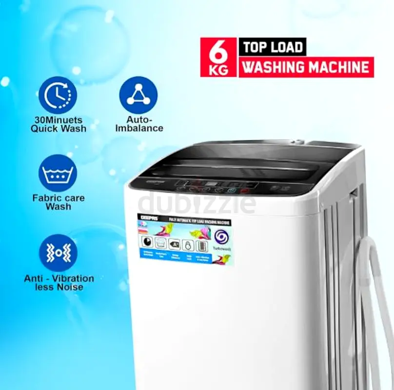 Geepas Fully Automatic Top Loaded Washing Machine 6kg