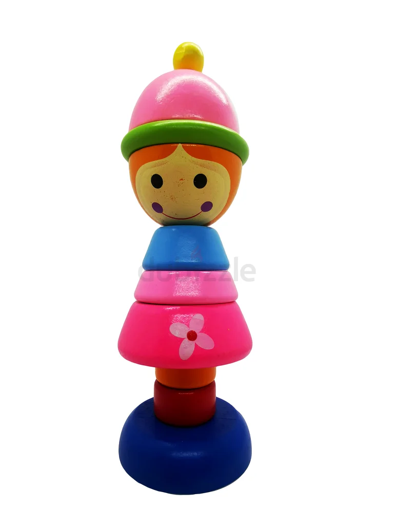 Wooden Stacking Toy for Toddlers – Educational Building Blocks with Colourful Character Design62866837665410116