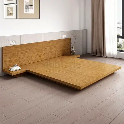 Minimalist Wooden Platform Bed - Stylish Comfort for Your Bedroom