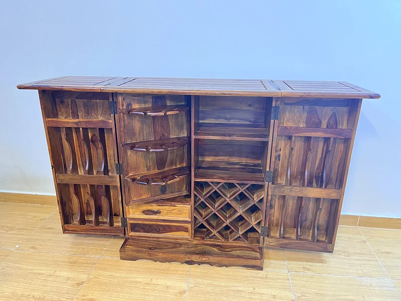Antique Marina Solid Wood Bar With Leather Stools62865808950017112