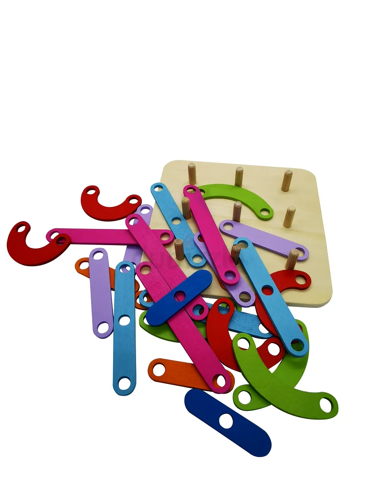 Educational Letter Building Puzzle Set, Wooden Board with Colourful Pieces, Early Learning62866837671299110
