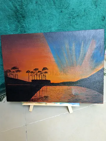 Vibrant Sunset Landscape Painting