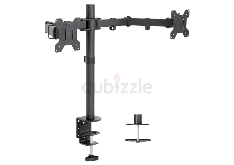 Vivos Dual LCD LED Monitor Desk Mount Stand with C-clamp and Bolt-Through Grommet Options |63256064062338111