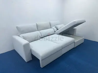 Selling Ikea Eskilstuna light grey color lshape sofabed under storage