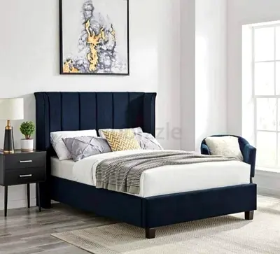 Luxurious Modern Upholstered Bed with Stylish Headboard