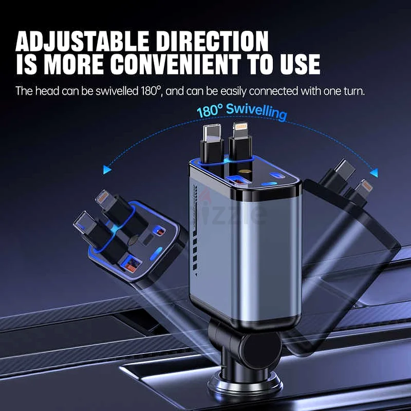 Retractable Car Charger, 4 in 1 Fast Charging63221852171779112