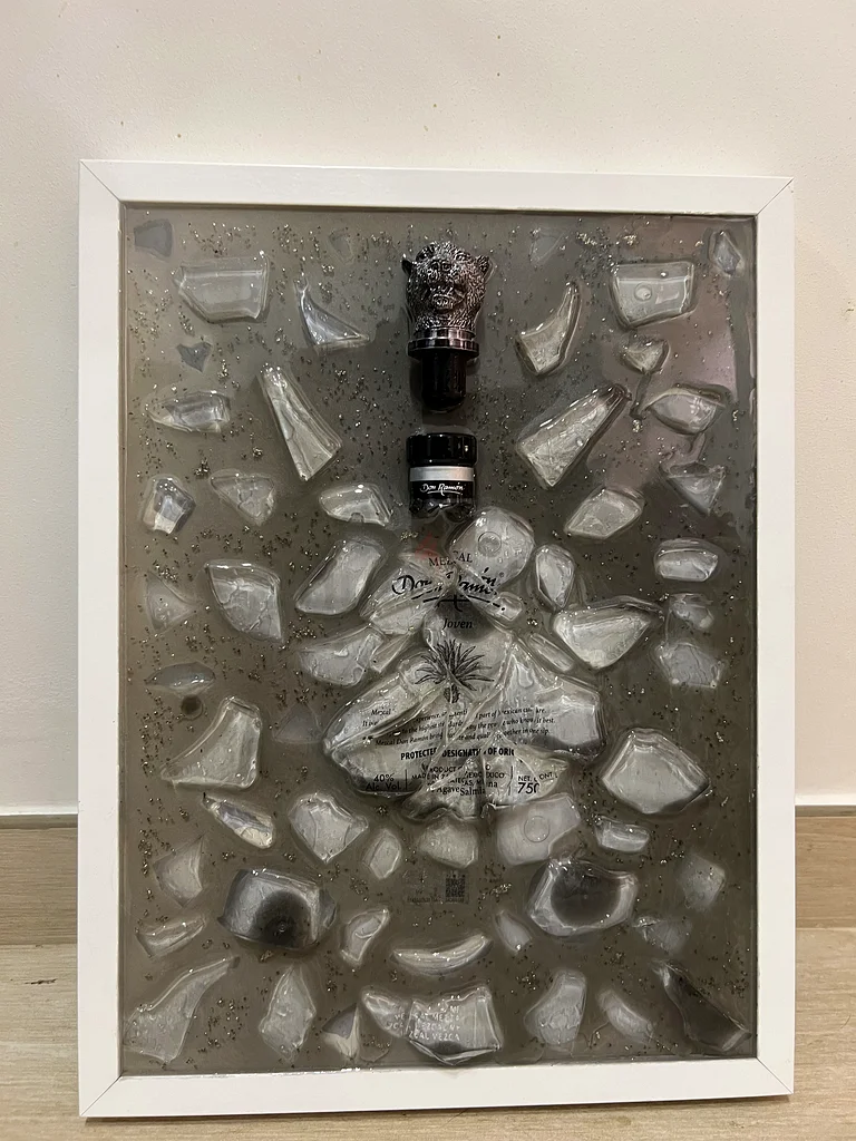 Don Ramon Joven Tequila Broken Bottle Frame unique Art wall hanging decor black white decoration62930641642626111