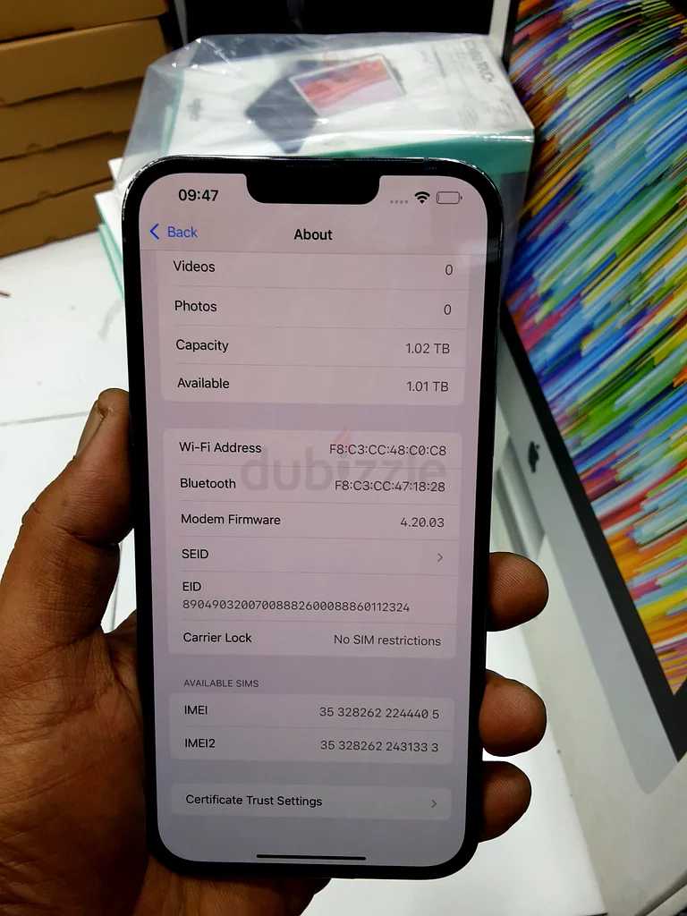 آيفون 13 برو ماكس بسعة 1 تيرابايت (بطارية 87٪) مقاوم للماء مع ضمان أصلي63181314207746113