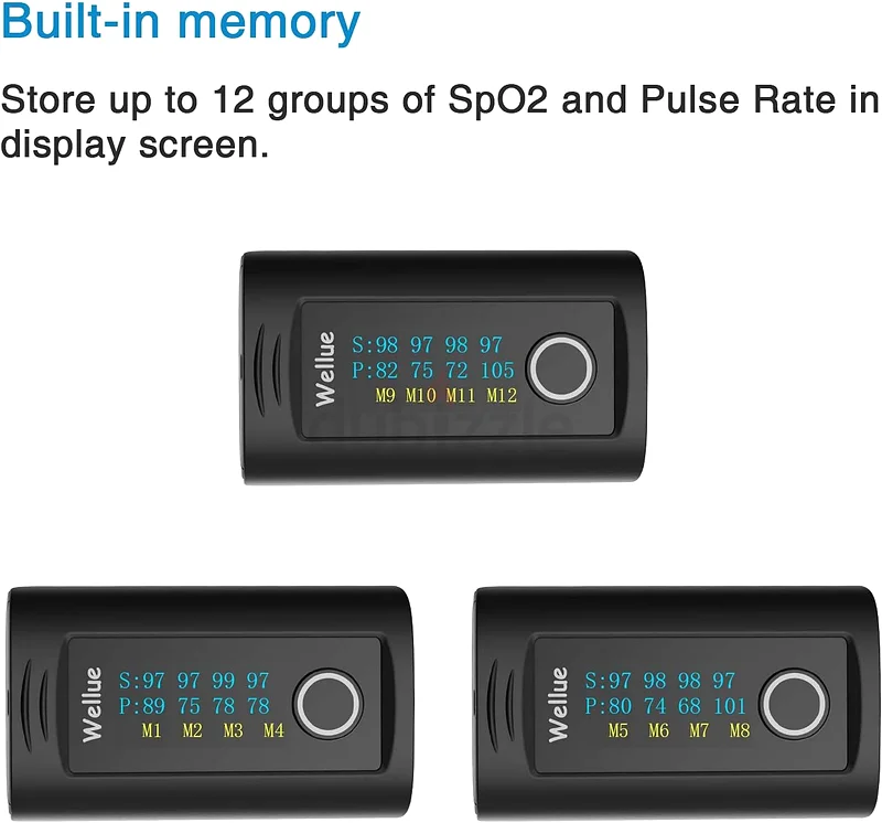 Wellue Fingertip Pulse Oximeter, Blood Oxygen Saturation Monitor with Batteries, Carry Bag  Lanyard63262936846595112