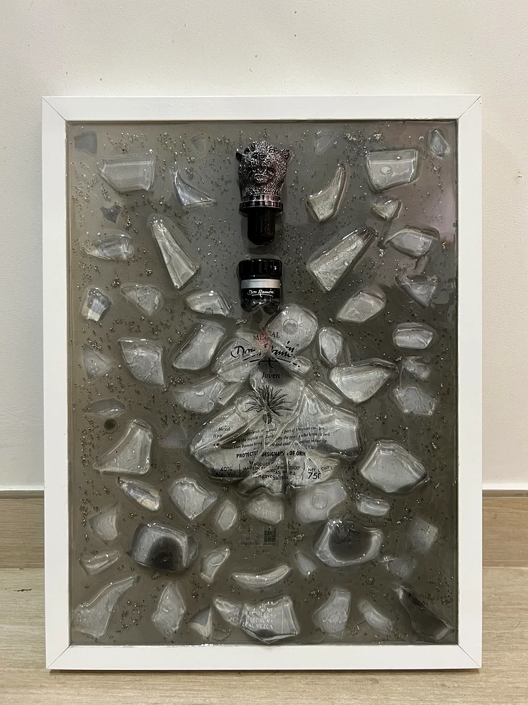 Don Ramon Joven Tequila Broken Bottle Frame unique Art wall hanging decor black white decoration629306416426261122